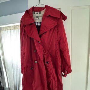 Women's Large Red Belted Trench BURBERRY